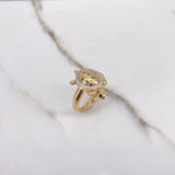 Anillo Tortuga 4.15gr / T6 3/4 / Circones Verdes Negros Blancos Dos Oros Amarillo Blanco &