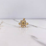 Anillo Tortuga 4.15gr / T6 3/4 / Circones Verdes Negros Blancos Dos Oros Amarillo Blanco &