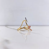 Anillo Mariposas 3.05gr / T8 / Circones Azules Morados Blancos Tres Oros &