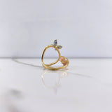 Anillo Mariposas 3.05gr / T8 / Circones Azules Morados Blancos Tres Oros &