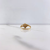 Anillo Trebol 2.45gr / T6 1/4 / Circones Blancos Oro Amarillo &