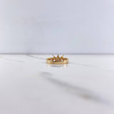 Anillo Corona Corazones 2.7gr / T6 3/4 / Circones Fucsias Blancos Oro Amarillo &