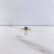 Anillo Halo Corazon 2.25gr / T6 1/4 / Circones Azul Blancos Oro Amarillo &