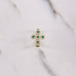 Anillo Cruz Tupida 2.35gr / T6 1/4 / Circones Verdes Blancos Oro Amarillo &