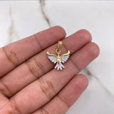 Dije Paloma 1.65gr / 1.9cm / Circones Blancos Oro Amarillo &