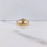Anillo Corona RX Doble Linea 3.85gr / T8 / Circones Blancos Oro Amarillo &
