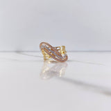 Anillo Rustico 3.8gr / T6 / Circones Blancos Tres Oros &
