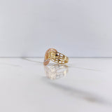 Anillo Rustico 3.8gr / T6 / Circones Blancos Tres Oros &