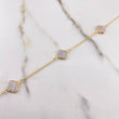 Pulso Espiga Trebol 2.75gr / 19cm / 2mm Resina Verde Blanco Oro Amarillo &
