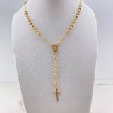 Rosario Virgen Milagrosa 6.1gr / 50cm / 3mm Bolas Diamantadas Oro Amarillo &