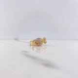 Anillo GC 4.8gr / T8 / Circones Blancos Oro Amarillo $