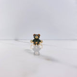 Anillo Oso 3.65gr / T7 / Circones Negros Verdes Oro Amarillo $