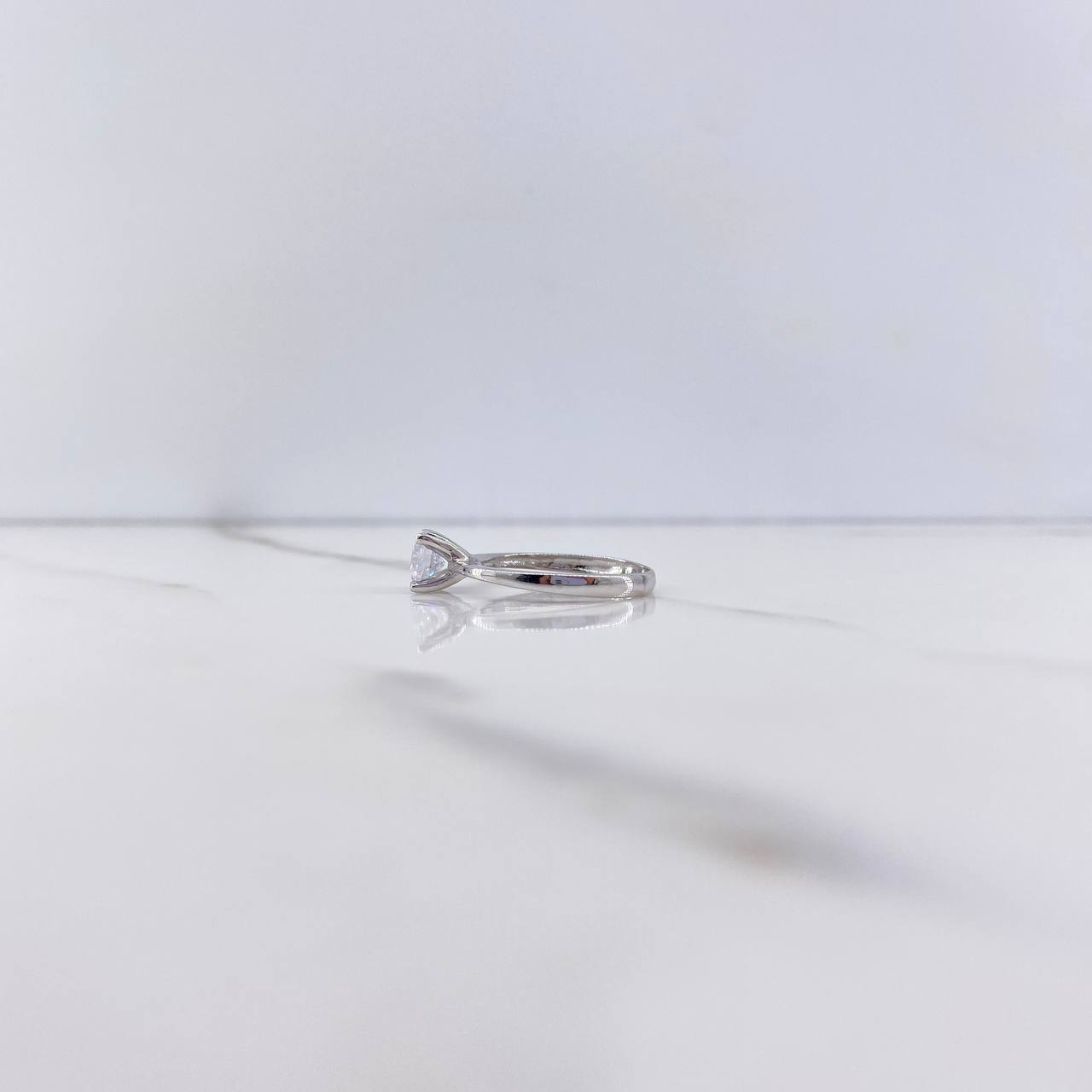 Anillo Solitario 2.35gr / T6 1/2 / Circon Blanco Oro Blanco $
