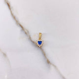 Dije Halo Corazon 1.15gr / 1.4cm / Circones Azul Blancos Oro Amarillo $