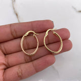 Candongas Daki Ovaladas 1.95gr / 2.5cm / Diamantadas Tres Oros $