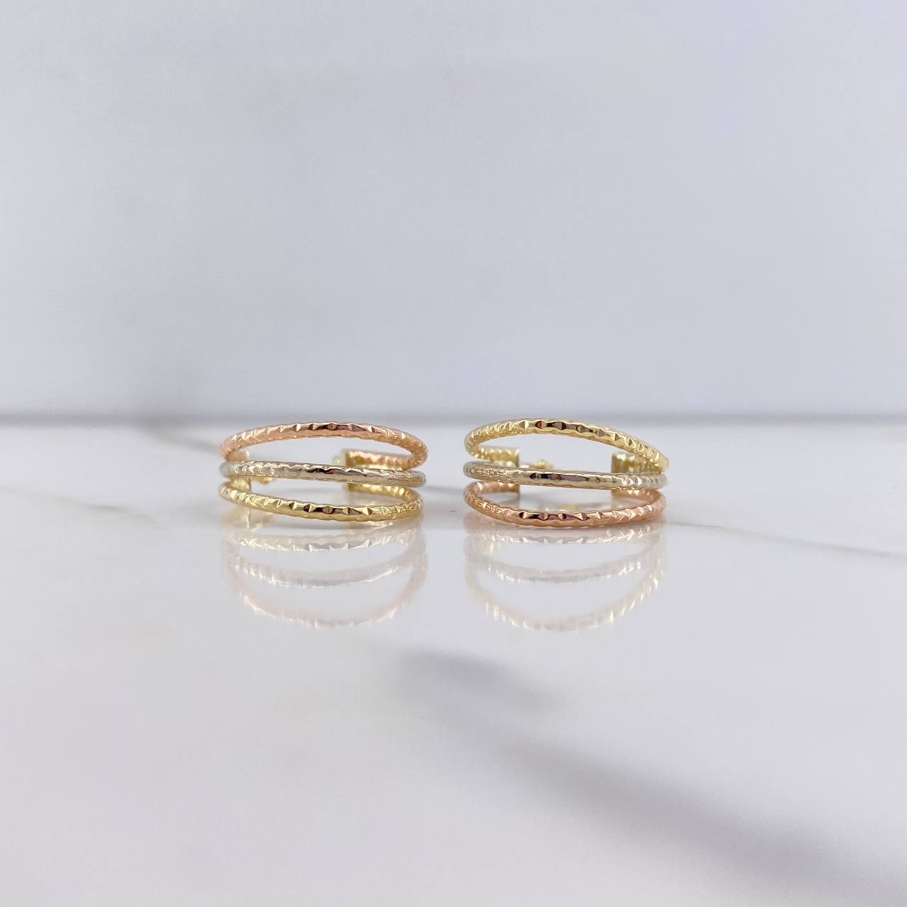 Candongas Daki Ovaladas 1.95gr / 2.5cm / Diamantadas Tres Oros $