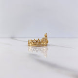 Anillo Corona Reina 15s 4.15gr / T6 1/2 / Circones Blancos Oro Amarillo $