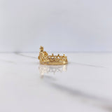 Anillo Corona Reina 15s 4.15gr / T6 1/2 / Circones Blancos Oro Amarillo $