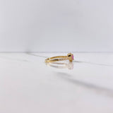 Anillo Corazon 2.15gr / T7 1/2 / Circones Rosado Blancos Oro Amarillo $