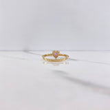 Anillo Corazon 2.15gr / T7 1/2 / Circones Rosado Blancos Oro Amarillo $