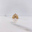 Anillo Corona Corazon 3.35gr / T6 3/4 / Circones Blancos Oro Amarillo $