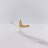Anillo Corona Corazon 3.35gr / T6 3/4 / Circones Blancos Oro Amarillo $