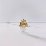 Anillo Corona Corazon 3.35gr / T6 3/4 / Circones Blancos Oro Amarillo $