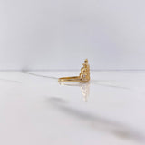 Anillo Corona Corazon 3.35gr / T6 3/4 / Circones Blancos Oro Amarillo $
