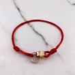 Pulsera Roja Argollas Tornillo 3.1gr / Lisas Oro Amarillo $