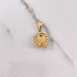 Dije Herradura Caballo 3.3gr / 2.7cm / Circones Blancos Oro Amarillo &