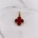 Dije Trebol 3.3gr / 2.6cm / Agata Roja Oro Rosa Nac.Esp. $
