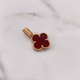Dije Trebol 3.3gr / 2.6cm / Agata Roja Oro Rosa Nac.Esp. $