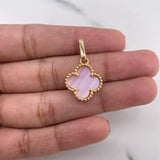 Dije Trebol 2.7gr / 2.5cm / Nacar Rosa Oro Amarillo Nac.Esp. $