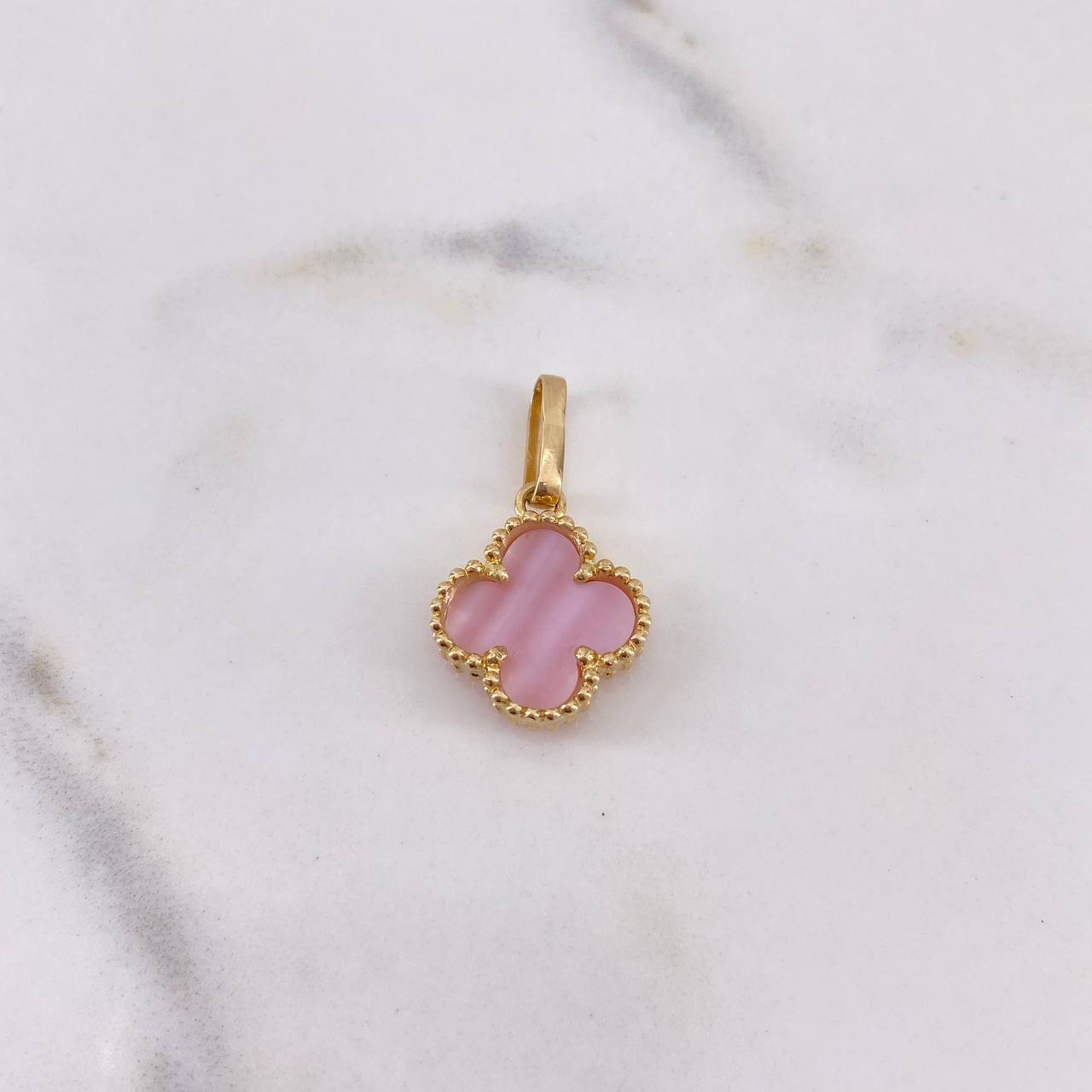 Dije Trebol 2.7gr / 2.5cm / Nacar Rosa Oro Amarillo Nac.Esp. $