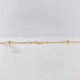 Tobillera Tipo Militar 2.25gr / 26cm / 3mm Mariposas Bola Diamantada Circones Verdes Oro Amarillo $