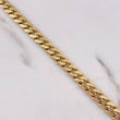 Cadena Cubana 33.8gr / 60cm / 8mm Broche Cajon Circones Blancos Oro Amarillo &