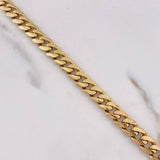 Cadena Cubana 33.8gr / 60cm / 8mm Broche Cajon Circones Blancos Oro Amarillo &