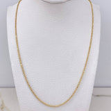 Cadena Militar 4.55gr / 50cm / 2mm Diamantada Oro Amarillo +3 &