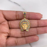 Dije Indio 4.4gr / 3cm / Circones Verdes Fucsias Azules Oro Amarillo $