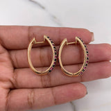 Candongas Ovalo 8.6gr / 2.6cm / Circones Negros Fucsias Oro Rosa $