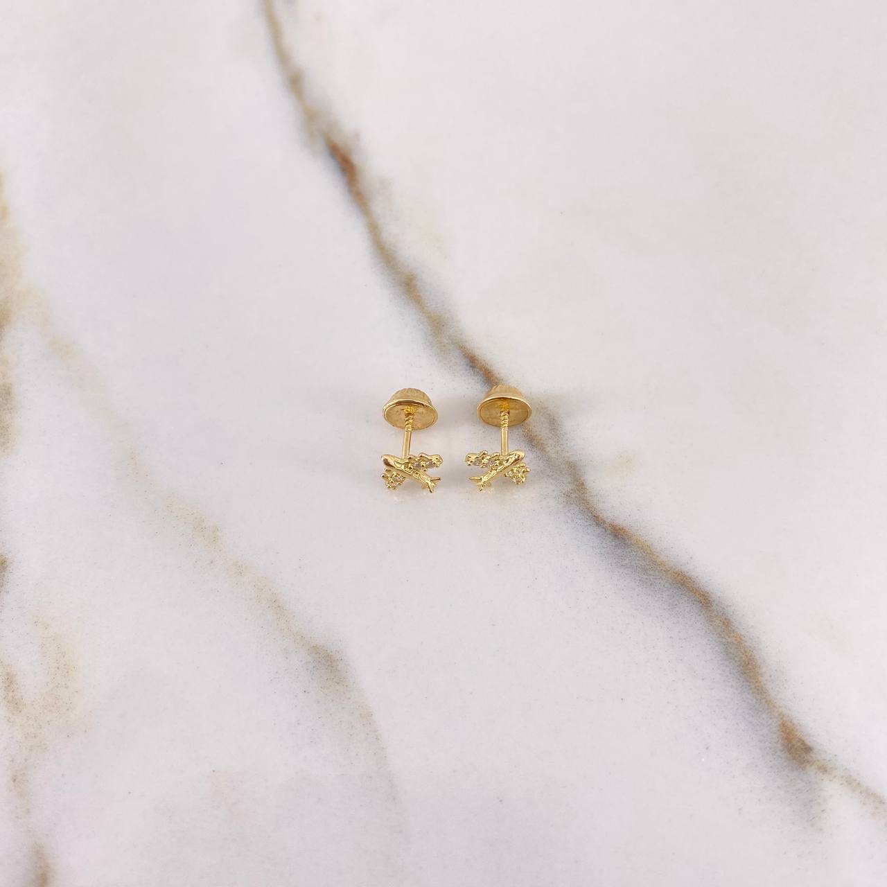 Topos Avion 0.75gr / Circones Blancos Oro Amarillo 18K $