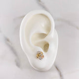 Topos Flor 0.8gr / Circon Blanco Tres Oros 18K $