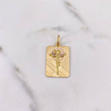 Dije Placa Cristo 6.3gr / 3.2cm / Diamantado Dos Oros Amarillo Rosa 18K $