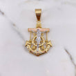 Dije Ancla Cristo Timon 16.4gr / 5.5cm / Circones Blancos Tres Oros 18K $