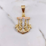 Dije Ancla Cristo Timon 16.4gr / 5.5cm / Circones Blancos Tres Oros 18K $