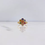 Anillo Panal 3.25gr / T7 / Circones Colores Oro Amarillo 18K $