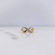Anillo Infinito 2.75gr / T4 1/4 / Circones Blancos Dos Oros Amarillo Blanco 18K $