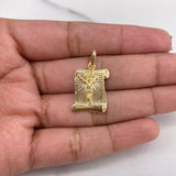 Dije Placa Pergamino Cristo 2.65gr / 2.4cm / Oro Amarillo 18K $