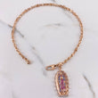 Tobillera Corazones Virgen Guadalupe 16.35gr / 27cm / Circones Azules Fucsias Blancos Oro Rosa 18K *