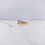 Anillo Oso Ts 2.6gr / T7 1/4 / Circones Blancos Oro Rosa 18K $